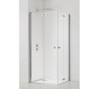 SAT SK Porte de douche acces en angle pliantes 90x90cm anticalcaire avec profilés chrome brillant (SATSK9090)