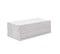 Saten Serviette en papier de main, pâte vierge pliée en V, 21 x 21, laminée, 2 couches, Blanche, 15 paquets de 266 unités