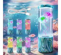 Sathychanpy Lampe méduse pour aquarium avec 7 couleurs et 2 modes, lumière d'ambiance alimentée par USB avec effet méduse flottante, décoration sensorielle pour chambre à coucher, maison, bureau