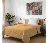 Satin Stripe Couette d'été Jaune, Single