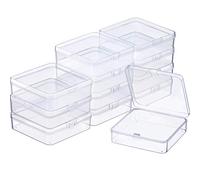 Satinor Boîte de rangement en plastique transparent avec couvercle à charnière pour perles et plus