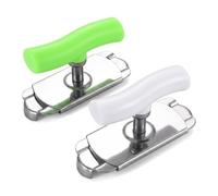 Satiskid Lot de 2 ouvre-boîtes rétractables en acier inoxydable - Multifonctionnel - Antidérapant, universel - Pour les mains faibles - Gadget de cuisine pour bocaux en verre (vert et blanc)