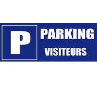 Sattie Panneau Signalétique Parking Visiteurs Bleu et Blanc Polycarbonate Montage Mural Standard Paysage One Size