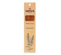 Sattva Ayurveda White Sage Lot de 15 bâtonnets d'encens naturels de qualité supérieure pour la relaxation, parfum frais épicé, roulés à la main, 15 bâtonnets de 30 g