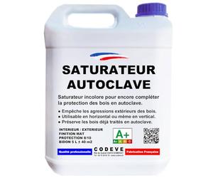 Saturateur Bois Autoclave - Codeve Bois - 20L - Intérieur/extérieur - Pour Compléter La Protection D'un Bois Déjà Imprégné En Autoclave.