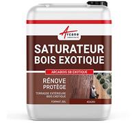 Saturateur Bois Exotique Hydrofuge Terrasse 20 L Acajou - Teinte Rouge | Hydrofuge Terrasses et Bois Exotiques, Nourrit en Profondeur, Incolore ou Teinté, Protège des Uv - Arcane Industries