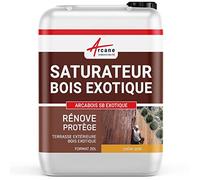 Saturateur Bois Exotique Hydrofuge Terrasse 20 L Chêne Doré - Teinte Jaune | Hydrofuge Terrasses et Bois Exotiques, Nourrit en Profondeur, Incolore ou Teinté, Protège des Uv - Arcane Industries