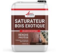 Saturateur Bois Exotique Hydrofuge Terrasse 20 L Chêne Foncé | Hydrofuge Terrasses et Bois Exotiques, Nourrit en Profondeur, Incolore ou Teinté, Protège des Uv - Arcane Industries