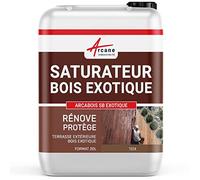 Saturateur Bois Exotique Hydrofuge Terrasse 20 L (jusqu'à 100 m²) Teck | Hydrofuge Terrasses et Bois Exotiques, Nourrit en Profondeur, Incolore ou Teinté, Protège des Uv - Arcane Industries