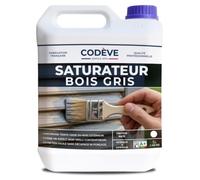 Saturateur Bois Gris - Codeve Bois - 5L - Intérieur/extérieur - Pour Rendre Le Grisaillement De Votre Surface En Bois Plus Uniforme.