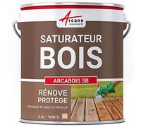 Saturateur Bois Terrasse et Bardage Extérieur 2.5 L Naturel - Incolore | Hydrofuge Terrasses, Bardages, Bois Extérieur, Nourrit, Aspect Mat Naturel, Anti-Uv, Huiles Naturelles - Arcane Industries