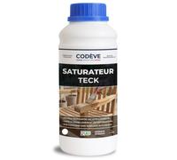 Saturateur Teck - Codeve Bois - 1L - Intérieur/extérieur - Pour La Protection De Votre Mobilier, Terrasse Ou Caillebotis En Teck.