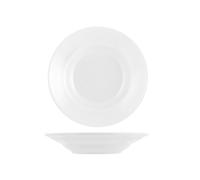 Saturnia 12 Assiettes Fond De Table Tivoli En Porcelaine Blanche 23,5 Cm
