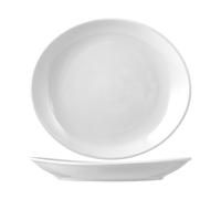 Saturnia 6 Assiettes À Steak Tivoli En Porcelaine Blanche 30,5 Cm