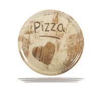 Saturnia Heart Lot de 6 assiettes à pizza, porcelaine, assorties, 33 cm