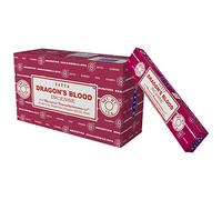 Satya Dragons Blood Lot de 12 paquets de bâtonnets d'encens 15 g