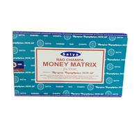 Satya Money Matrix Lot de 240 bâtons d'encens - Parfum attirant la richesse pour l'abondance et le succès (12 x 20)