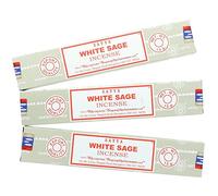Satya Nag Champa Lot de 3 boîtes de bâtons d'encens Sauge blanche