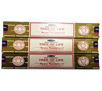 Satya Nag Champa Lot de 3 paquets de bâtons d'encens Arbre de vie