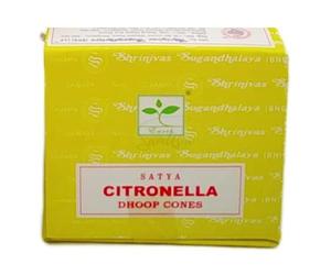 Satya SAMASIA Lot de 1 cône d'encens à la citronnelle, utilisé pour l'aromathérapie, le spa, le yoga, les mariages, le Reiki, la méditation, la guérison