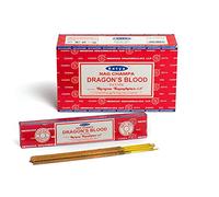 Satya SOS Lot de 3 Paquets d'encens Assortis Nag Champa Sang de Dragon 15 g chacun