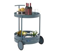 SAUADY Chariot de rangement rond à 4 niveaux en acier avec roulettes pour bureau, salle d'attente, magazines, documents, 63 x 36 x 148 cm, noir