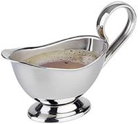 Saucière APS - acier inoxydable, hautement polie, qualité extra lourde - dimensions : 6 x 13 cm, hauteur : 9 cm, volume : 75 ml