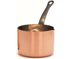 Saucière Baumalu, Cuivre Massif, Diamètre 11 cm, Intérieur Étamé, Manche en Fonte, Bec Verseur, Gaz