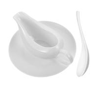 Saucière en Céramique 200ml Poignée Ergonomique et Bec Verseur | Finition Blanche, Prise Confortable, Versement Facile, pour Restaurant et Hôtel, Service de Table Soigné