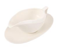 Saucière en Céramique 250ml avec Soucoupe, Service Blanc | Distribution Précise et Anti-éclaboussures, pour Restaurants et Tables de Repas, Design Bateau, Usage Polyvalent