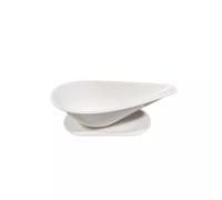 Saucière en porcelaine blanche et son assiette