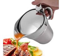 Saucière Thermique en Acier Inoxydable 450 ml - Avec Couvercle à Charnière et Anse, Double Paroi - Pour Sauce, Crème, Lait, Vanille