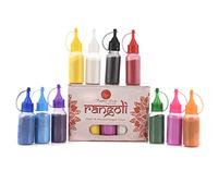 Saudeep India Rangoli Flacon de poudre de couleur Rangoli pour Diwali, Navratri, Pongal Pooja Mandir | Lot de 1 poudre de couleur Rangoli 800 g