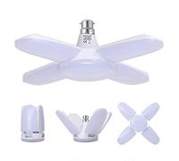 SAUGLAE Lampe de garage LED B22 déformable 60 W 6800 lm Blanc lumière du jour 6500 K Ampoules LED avec 4 panneaux réglables pour garage, entrepôt, atelier, sous-sol (lot de 1)