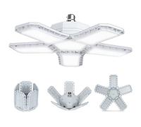 SAUGLAE Lampes de Garage à LED, B22 Déformable 80W 9000LM, Blanc Froid 6500K, Ampoules de LED avec 5 Panneaux Réglables pour Garage, Entrepôt, Atelier, Sous-sol (Paquet de 1)