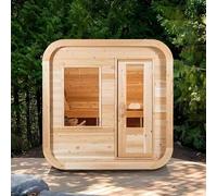 Sauna à vapeur extérieur 4-6 personnes | Construction en bois de pruche, verre trempé de 8 mm, sauna intérieur avec pierres volcaniques, contrôle intelligent pour