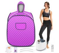 Sauna à vapeur portable, 800 W, 2 litres, 9 niveaux de température, télécommande, pliable