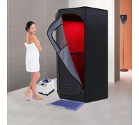 Sauna à vapeur portable - Boîte de sauna pour la maison - Générateur de vapeur de 3 litres - Siège de sauna - 1350 W - 100–240 V - 9 niveaux de chauffage - Minuteur de 1 heure