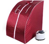Sauna à vapeur portable, pliable, isolée, à quatre couches, épaisse, tente de sauna pour une personne, cabine pliable avec télécommande, petit tabouret pliable (rouge)