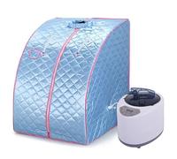 Sauna cabine de sauna vapeur Heim Sauna chaleur Siège Cabine sauna Prise EU Mini Bleu clair