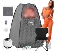 Sauna d'intérieur portable avec banc pliable et télécommande