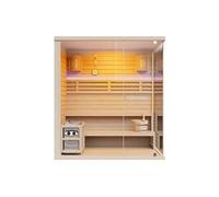 Sauna finlandais vitré à leds - 4/5 places - L180 x P120 x H200 cm - SELKI