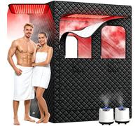 Sauna infrarouge pour 2 personnes, équipé de 160 LED rouges et 320 LED infrarouges (NIR), puissance : 2 x 1200 W