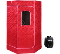 Sauna portable, sauna pliable, cabine réglable de 1 à 9 vitesses, pour tentes de sauna, avec un cuiseur vapeur de 3 litres (rouge)