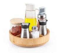 SAUNNIHEN Bambou Plateau Tournant, Lazy Susan Rangement Epices Cuisine | Plateau Rond de Carrousel Multifonctionnel Espace de Stockage Réglable, Adapté à la Cuisine Chambre Coiffeuse Bureau