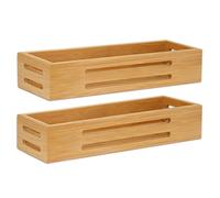 SAUNNIHEN Rangement Epices Bambou Sans Perçage, Lot de 2 Etagere a Epices Murale pour Portes d'armoires de Cuisine de Réfrigérateur, Auto-adhésifs ou Percer