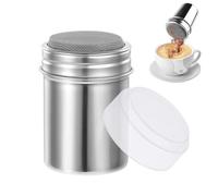 Saupoudreur de sucre en poudre, saupoudreur de cacao pour cappuccino, saupoudreuse à farine en acier inoxydable avec couvercle, accessoire de café pour chocolat chaud décoration de pain