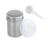 Saupoudreuse à sucre en poudre avec saupoudreur de cacao frais pour cappuccino en acier inoxydable avec couvercle pour saupoudreuse à farine, salière, café, sucre, sel, cacao, avec 1 cuillère doseuse