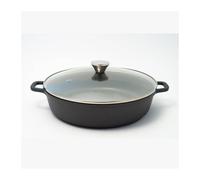 Sauteuse 2 anses Fonte aluminium revêtue + Couvercle BAUMALU D32 cm