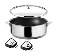 Sauteuse 24 cm - CUISINOX - Eclipse - Revêtement céramique - Couvercle inclus - 2 anses amovibles